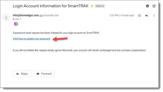 smarttrak reset password email 2
